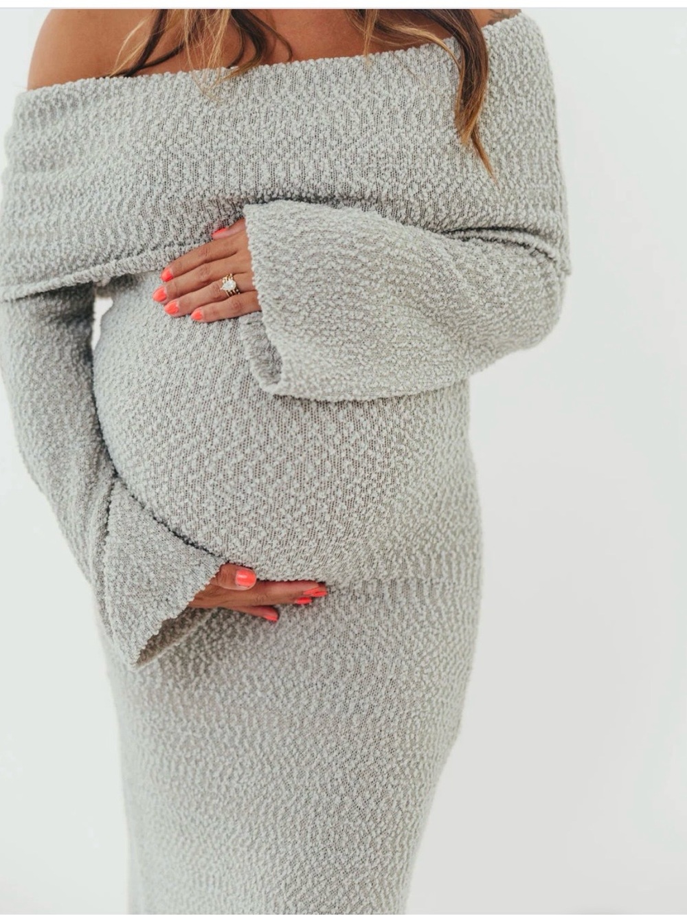 Nora Knit Maxi Dress in Dusty Sage - Bump Friendly - X-Large